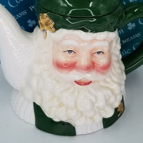 Celtic Collection Coffee Tea Cocoa Pot Irish Santa Mugs Green Shamrock New - Picture 4 of 11